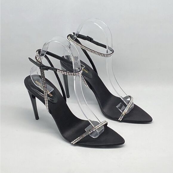 SAINT LAURENT Gippy 90 Crystal Embellished Sandals - Picture 3 of 14